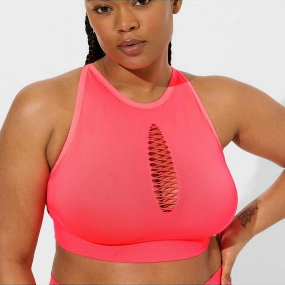 Torrid 00 Neon Coral Cutout Bralette - New
